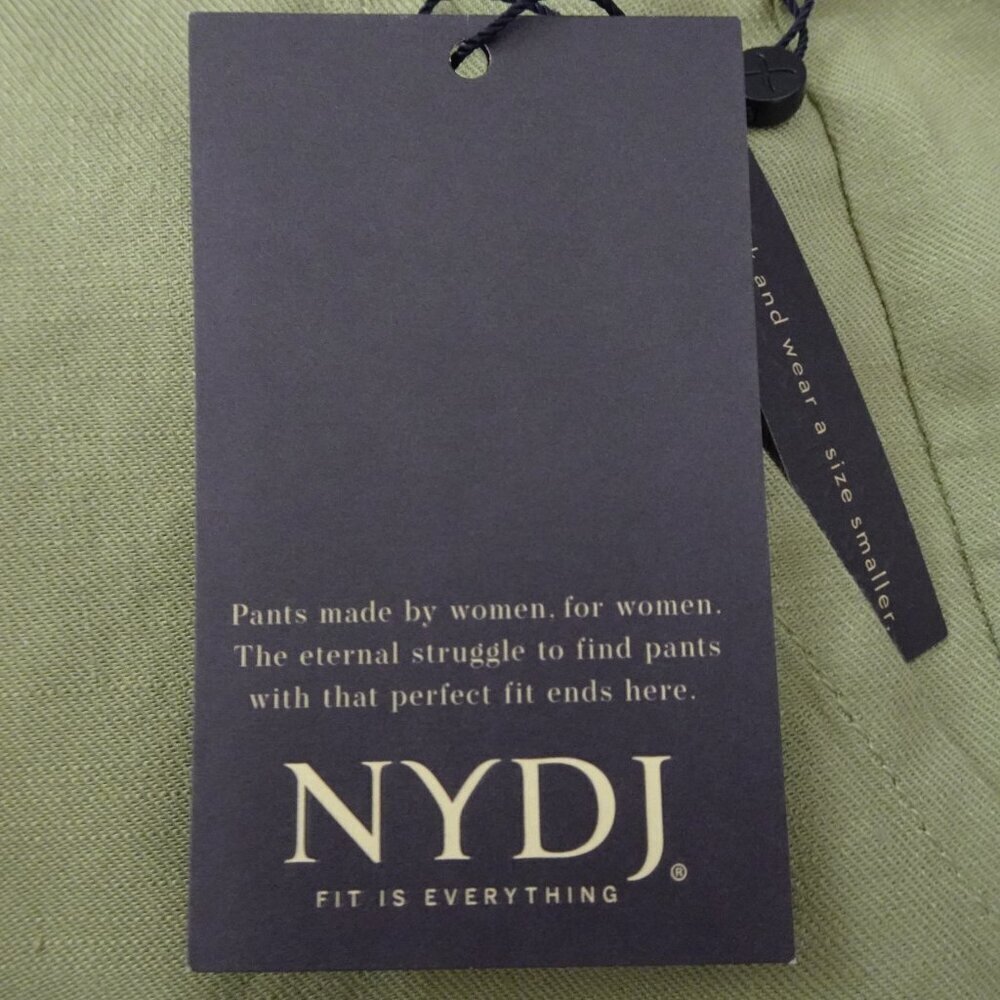 NYDJ Wide Leg Pants Women's Plus Size 18W Brown Linen Blend Cropped Cargo - Picture 8 of 11